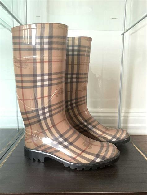 burberry tall rain boot women|Burberry haymarket rain boots.